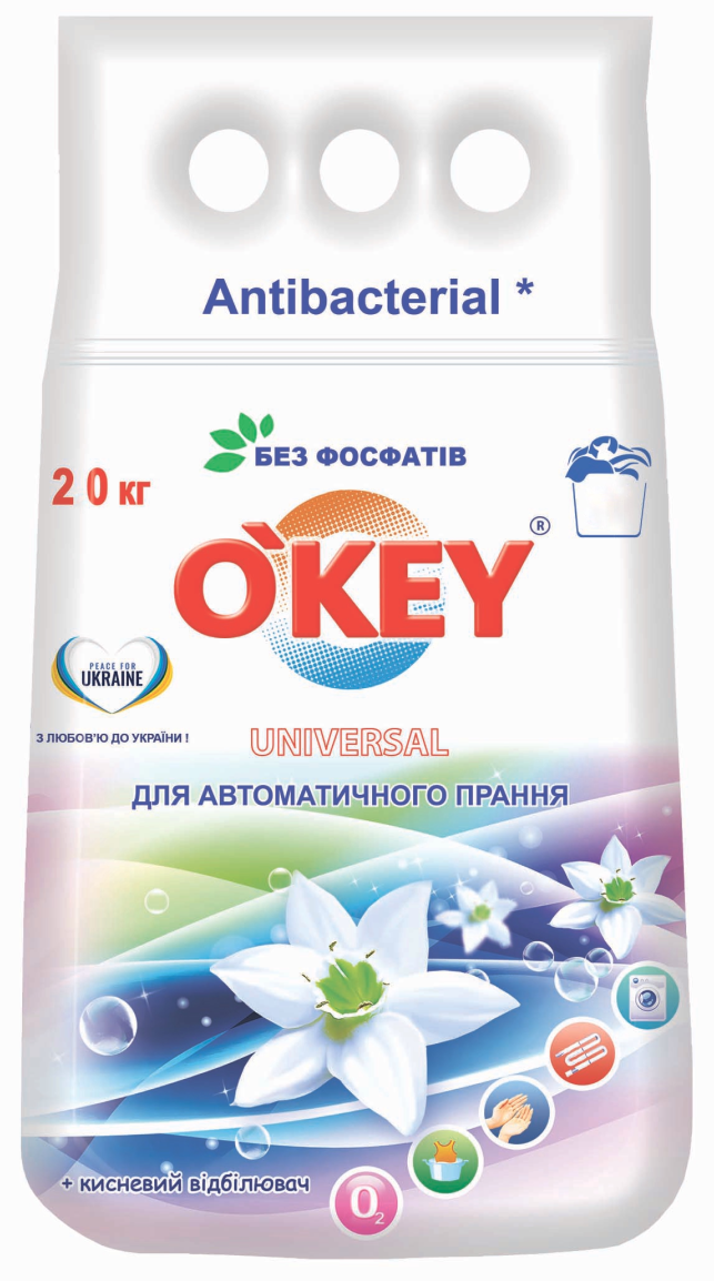 Порошок пральний O'KEY Universal, автомат, 20 кг